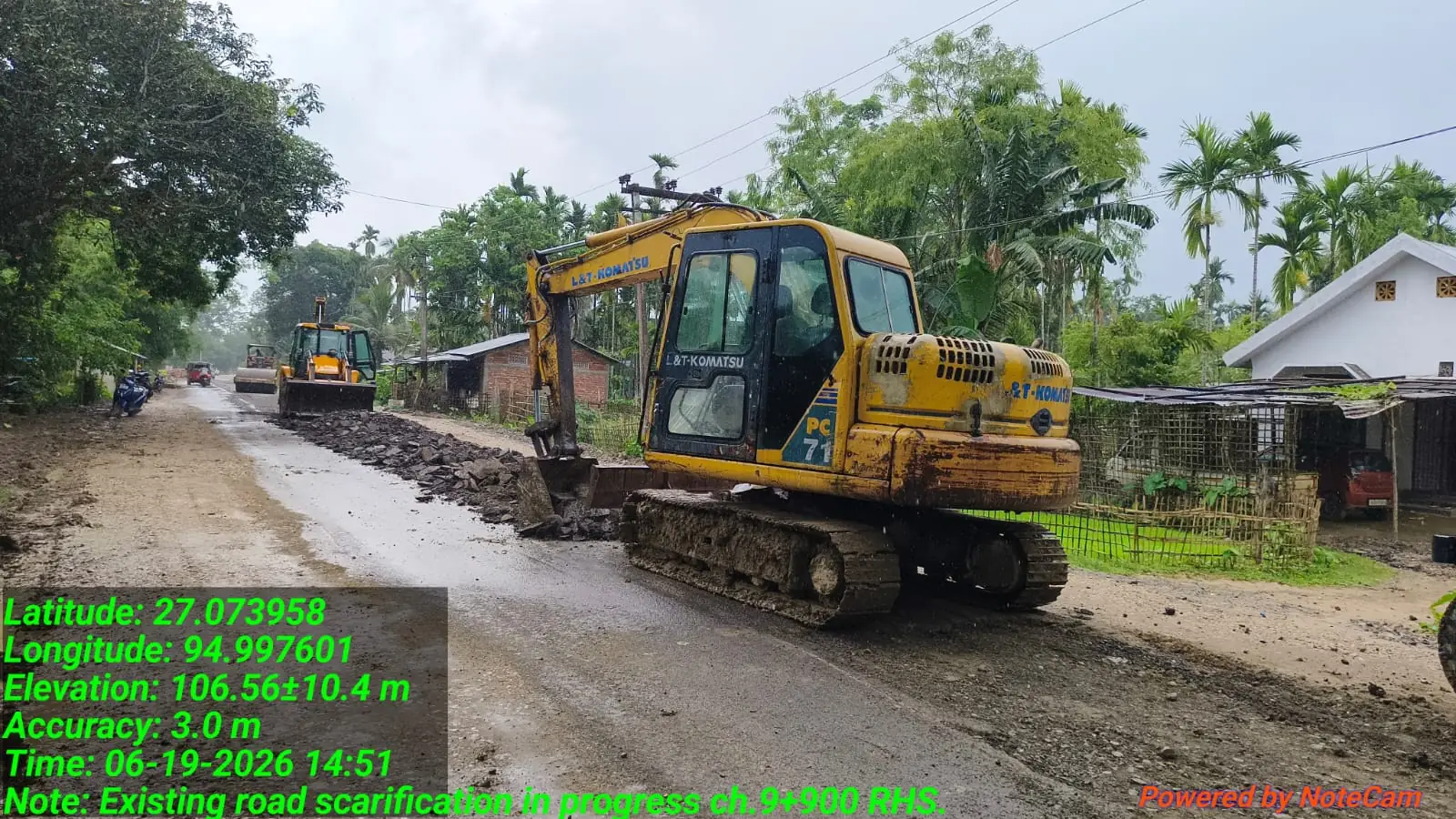 Road scarification work in progress, Assam